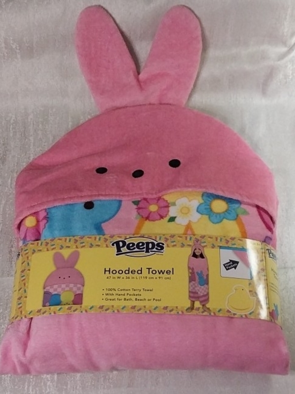Peeps Pink Bunny Hooded Towel for Kids
